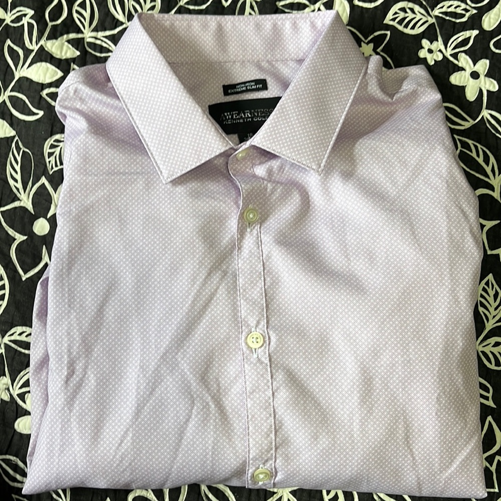 (170)NWOT Mens long sleeve casual shirt by Kenneth Cole Awearness. Size 18-36/37